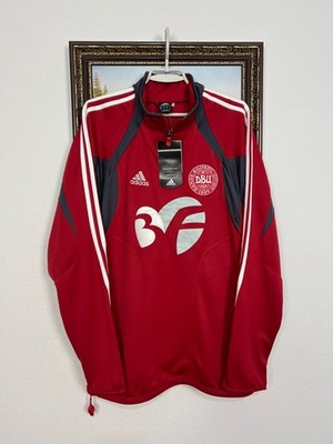 Vintage Adidas Denmark Football Train Sweatshirt Soccer Track Top Jacket Size M