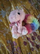 Pink Unicorn Stuffed Toy with Rainbow Tail