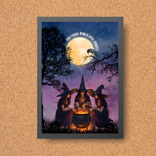 Hexerei Wandbild, Coven Poster, Skurrile Wohndeko, Wicca Poster Kunst, Gothic - Bild 2 von 8