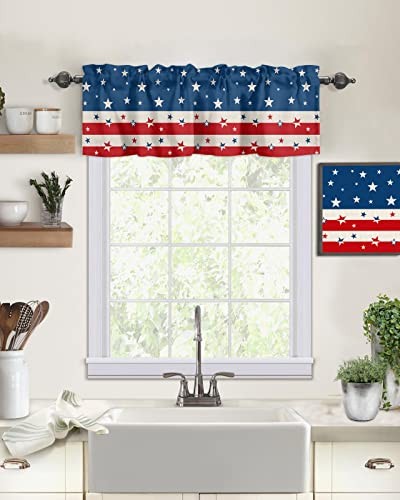 4th of July Windows Valances Curtain 54"W x 18"L (Pack of 1) Star Stripes - Picture 3 of 8