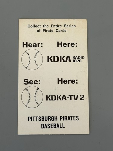 1968 KDKA Pittsburgh Pirates card #11 Jose Pagan - Picture 2 of 2