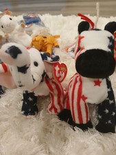 Retired Ty Beanie Babies, LEFTY the Donkey & RIGHTY the Elephant - July 4, 2000