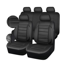 CAR PASS Leather Seat Covers Full Set Universal Water Resistant 3D Foam Back ...