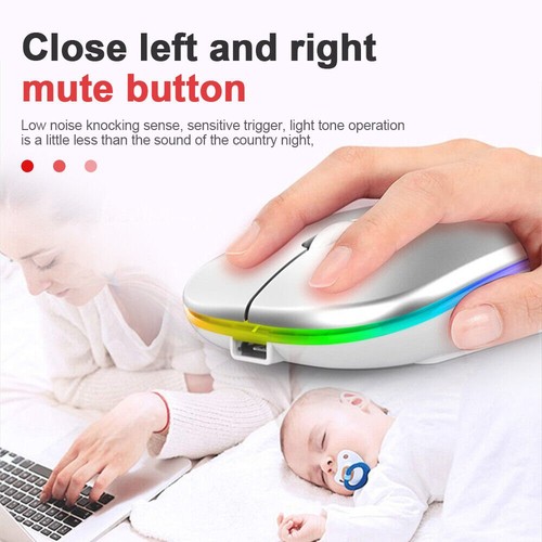 Maus Kabelos Wireless Bluetooth Gaming Maus PC Computer Laptop Funk Mäuse USB - Bild 10 von 16