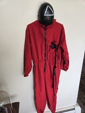 Adult Squid Games Guard Costume Red Jumpsuit Mask Halloween Cosplay MEDIUM