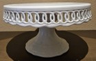 White Ceramic 11" L, 6" H Cake Plate Stand Mint Condition