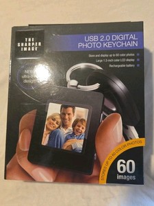The Sharper Image USB 2.0 Digital Photo Keychain Hold 60 Images - Black
