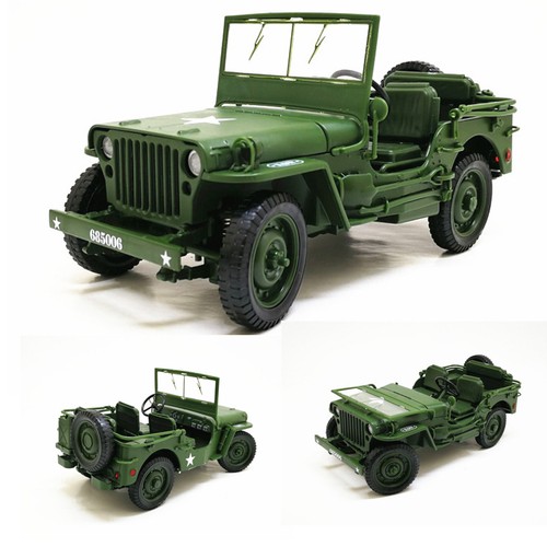1:18 Willys WWII Tactical Truck Off-road Military Vehicle Model Ornaments Gift - Picture 2 of 11