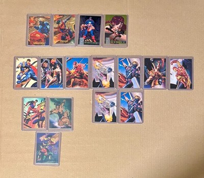 LOT: DC Versus Marvel (1995) and Amalgam Comics (1996), 16 chase cards, NM/EX