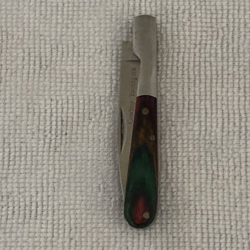 COWBOY TOOTHPICK MULTI-COLOR WOOD HANDLES Pocket Knife STAINLESS - Picture 2 of 10