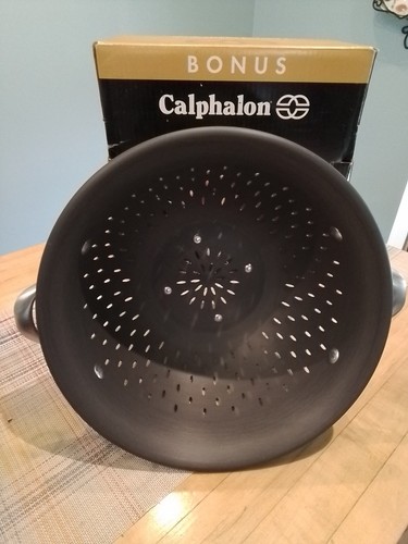 Colador Colador Calphalon Duro Anodizado 5 Qt Nuevo de Lote Antiguo Base de Acero Inoxidable - Imagen 4 de 8