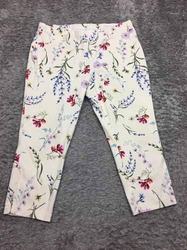 Pantalone donna Time & Tru Jegging pull on taglia 2XL bianco avorio floreale elasticizzato - Foto 1 di 13