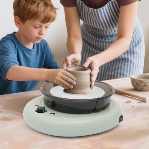 Mini Pottery Wheel Machine, Adjustable Speed Pottery Wheel Machine with Pottery - Picture 4 of 9