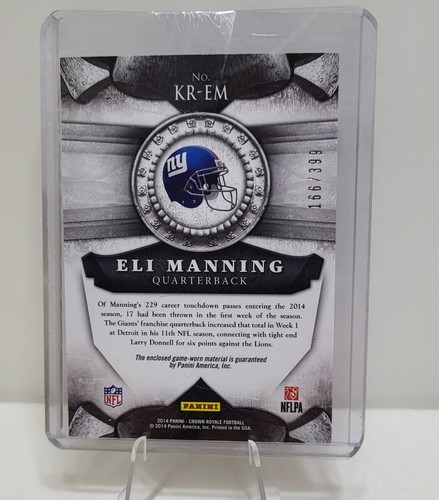 2014 Crown Royale Eli Manning Game-Worn Jersey Relic 166/399 KR-EM Giants - Picture 2 of 2