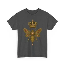 Queen Bee T-Shirt, Ornate Gold Bee with Crown, Unisex Royal Graphic Tee