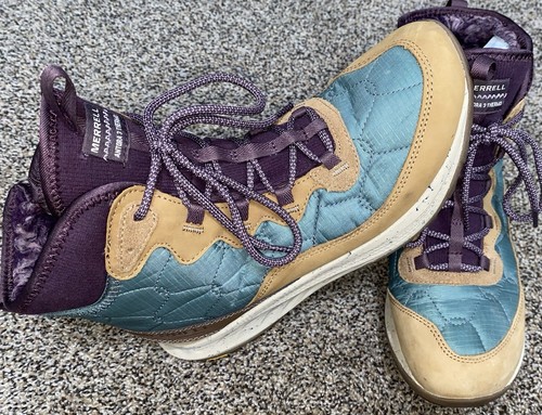 Botas Merrell Mujer Talla 9 Antora 3 Medianas Impermeables Caqui Verde Senderismo Cremallera al Tobillo