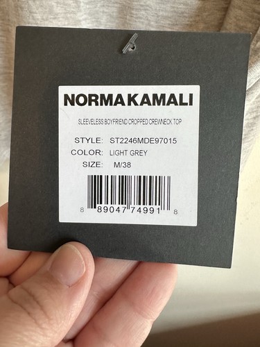 Top Norma Kamali Sin Mangas Novio Recortado Cuello Redondo Nuevo con Etiquetas Mediano - Imagen 4 de 5