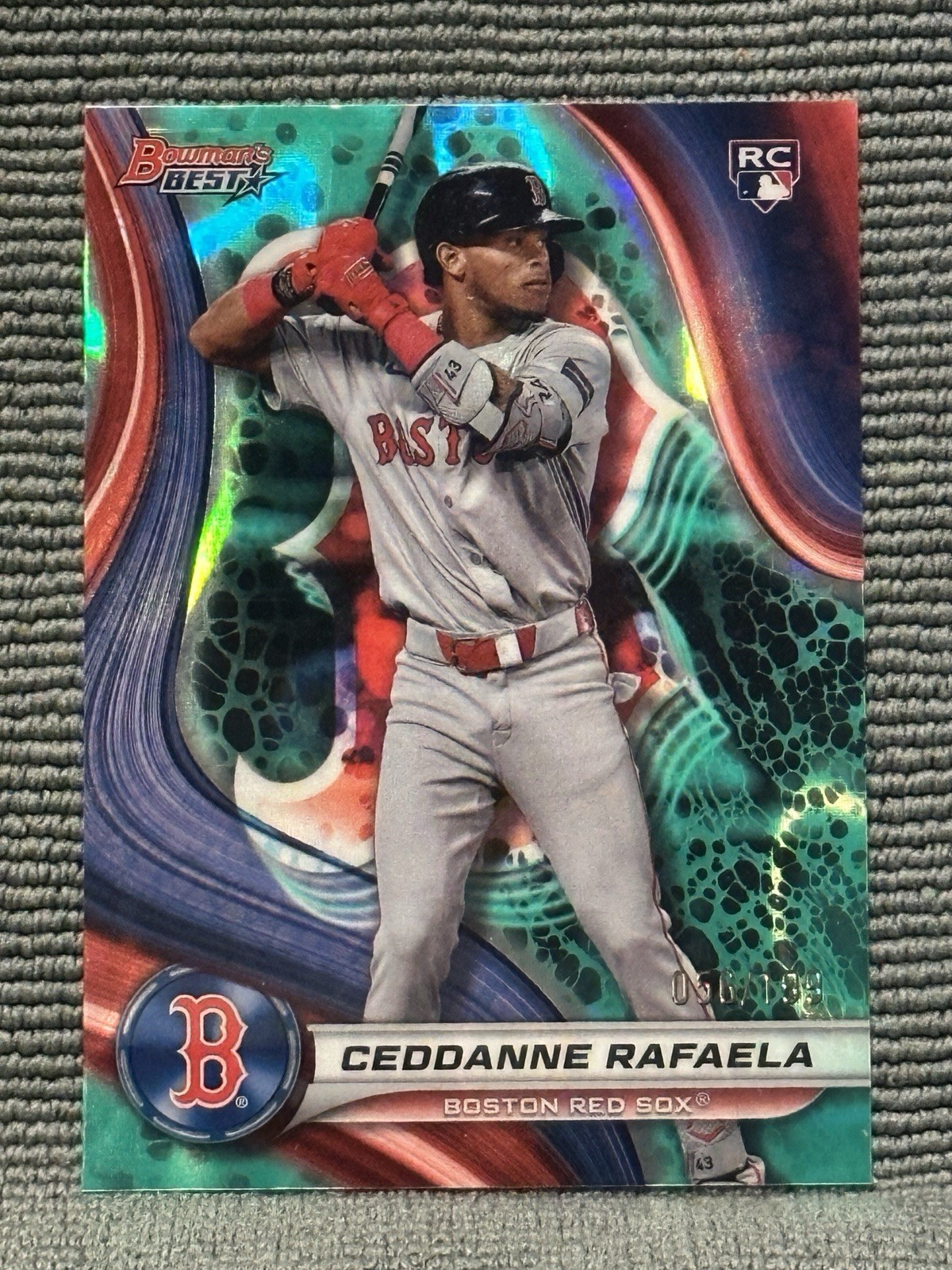 2024 Bowman's Best - Ceddanne Rafaela #14 Aqua Lava Refractor /199 (RC)