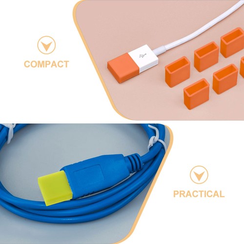 40 Pcs USB Plug Protecteur Couvercles Bouchons de Câble Silicone Protecteurs - Photo 4 sur 12