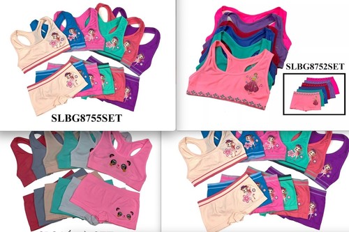 6 Sets Girls Seamless Razorback Spaghetti Strap Bras & Boxer Shorts Bikinis S~L - Picture 1 of 7