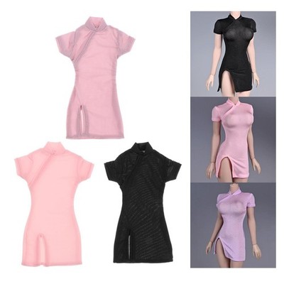 Cheongsam Kleid Mini Puppe elastisches Kleid für Damen im Maßstab 1:6