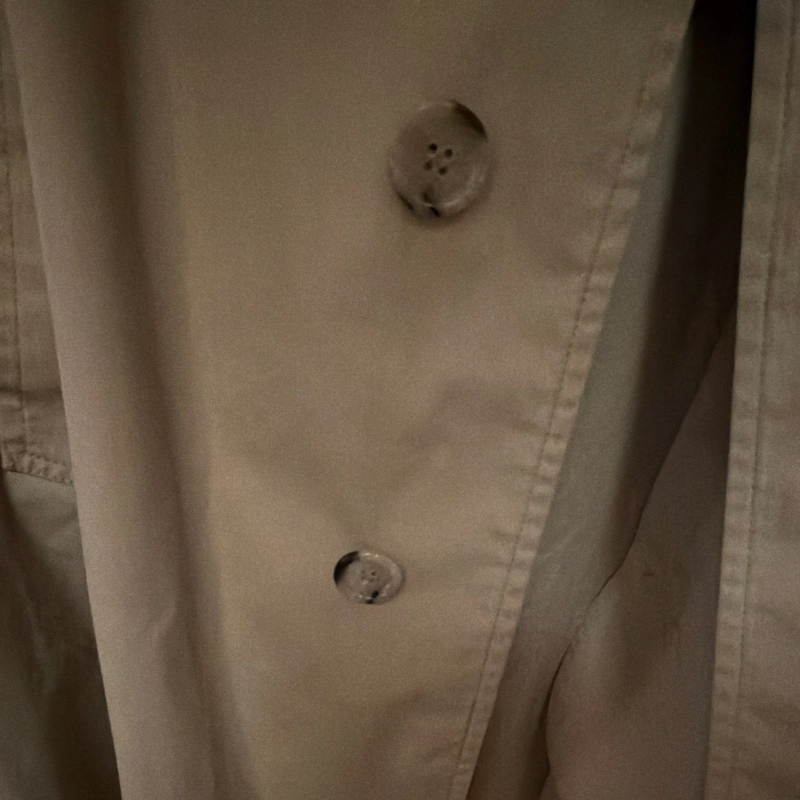 London Fog Maincoats Men's Beige Long Overcoat Button Front Size 46 image 7