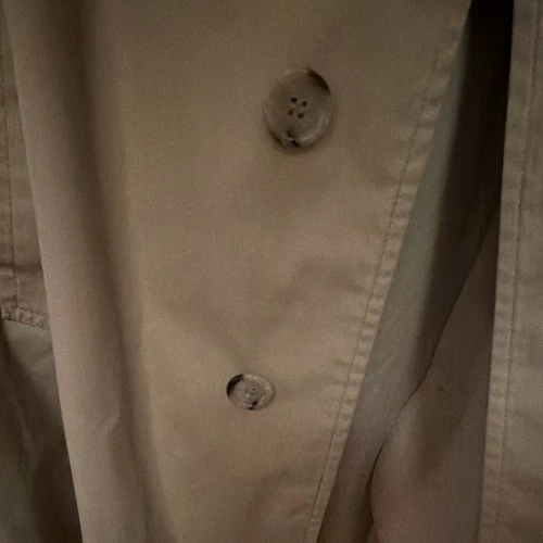 London Fog Maincoats Men's Beige Long Overcoat Button Front Size 46 image 7