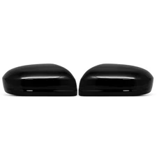 Pair Mirror Cover Cap Plastic Smooth Black for Honda Civic 2014 2015 Sedan Coupe