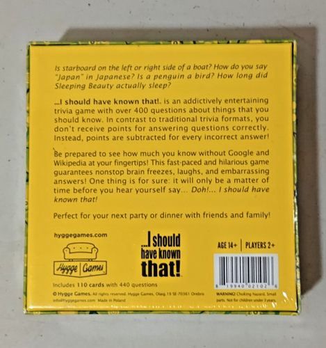 Juego TRIVIA I Should Have Known That Hygge Games DIVERTIDO Sellado Nuevo 2+ Jugadores - Imagen 2 de 4
