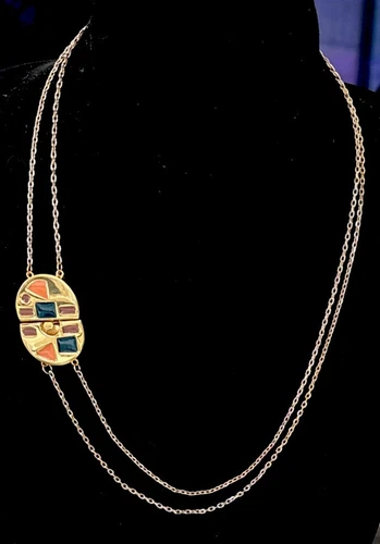 GIVENCHY COLLANA VINTAGE GIVECHY PARIS NEW YORK 1980 TONO ORO