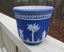 Vintage Wedgwood Blue Jasperware / Footed JARDINIERE / PLANTER / 6"  / 1880 s