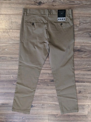 NWT Banana Republic Aiden Slim Fit Chinos Mens Tan Flat Front Pants - 32x32 - Picture 10 of 14