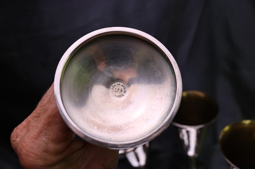 Roma - Spanien Versilbert Holloware Traubenstiel Goldwäsche 4 Wasserkelche 7 1/8 - Bild 3 von 5