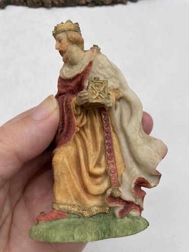Vintage Poly Resin Krippe mit 9 Figuren (Maria Josef Krippe Jesus etc.) - Bild 18 von 24