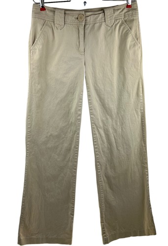 New York & Company Manhattan Chino Wide Leg Mid Rise Tan Pants Size 2 Tall EUC