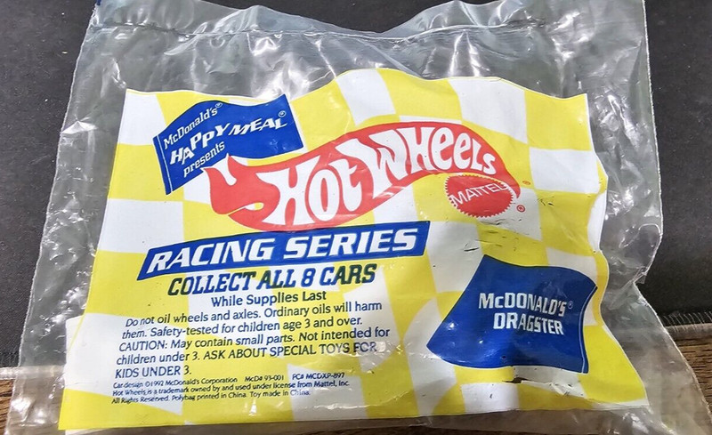 Hot Wheels Racing Series 1992 McDonald's "McDonald's Dragster" Happy Meal Toy 