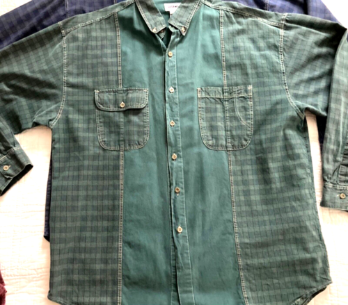 3pc Vtg 1990's Gitano Men XL Color Blocked Plaid Dress Shirt Pocket Y2K - Picture 15 of 21