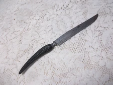Vtg Cattaraugus Vanadium Knife Fixed Blade 10" Stag-Like Handle