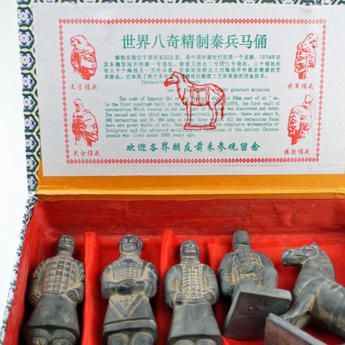 Terrakottakrieger 5er Set Xi`an Terrakottaarmee Terrakottafiguren Höhe 15-17 cm - Bild 10 von 14