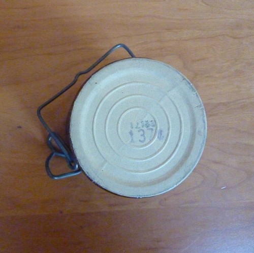 Vintage Brown Glazed Stoneware Cheese Crock w/Lock Wire Bale Latch & Orig Price - Picture 3 of 4