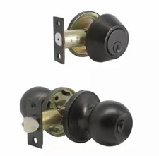 Probrico Entry Keyed Door Lock Knob Single Cylinder Rubbed Bronze DL607ET-101ORB