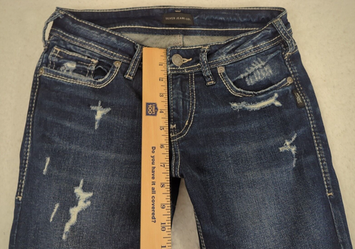 Silver Jeans Co. Womens Jeans Suki Capri Crop 27 Dark 30x25 Embroidered Low Rise - Bild 8 von 15