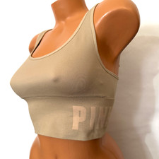 Victorias Secret PINK Sport Seamless Sports Bra Beige Medium