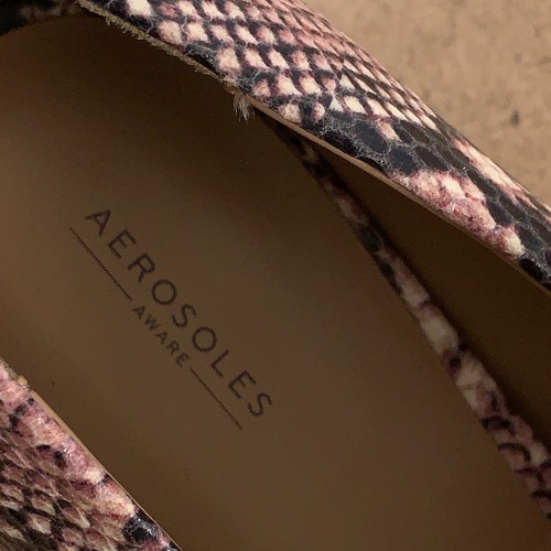 Aerosoles Women's Shoe Size 11M Pink Snake Faux Leather Mara Chunky Heel Pumps - Picture 4 of 10