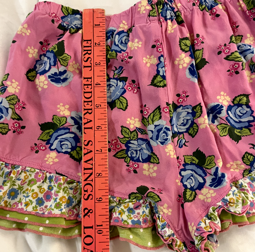 Matilda Jane Visionary SHORTS ONLY  Daydream Pink Blue Floral Ruffle Size 12 - Picture 6 of 6