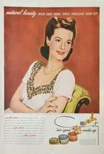 1942 Coty Air Spun makeup Vintage Ad Natural beauty