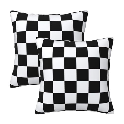 Pillow Covers 18x18 in Couch Black and White Plaid 18 x 18-Inch Checkered - Bild 1 von 7
