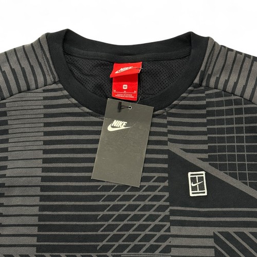 Nike Tennis Sweatshirt Mens Medium Geometric Print Black White NWT 848632-100 - Picture 5 of 12