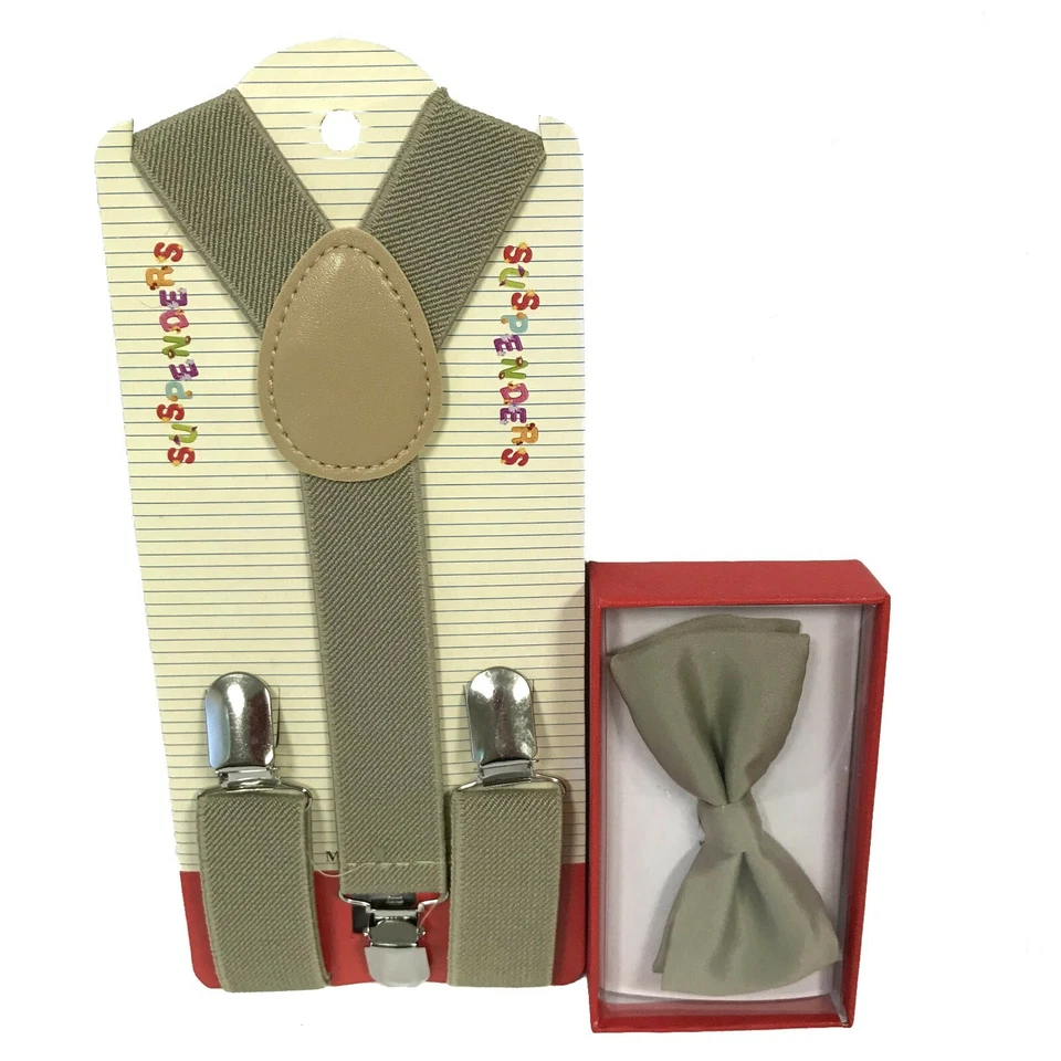 Suspender + Bow Tie Matching Set Toddler Kids Boys Girls Baby Wedding (USA) - Image 3 of 4