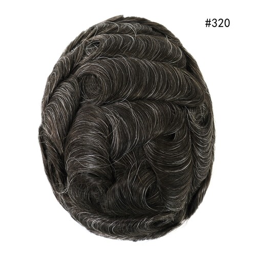 Mens Hair Replacement System Unit Thin Skin Toupee Human Hair Wigs Hairpiece BIO - Picture 33 of 46